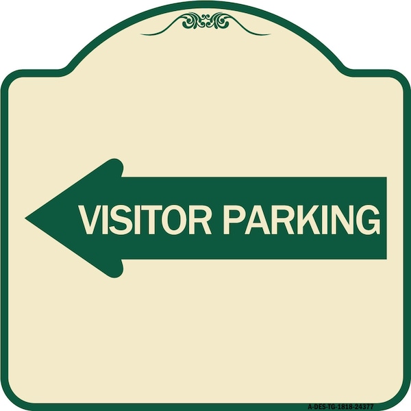 Signmission Visitor Parking With Left Arrow Heavy-Gauge Aluminum Architectural Sign, 18" x 18", TG-1818-24377 A-DES-TG-1818-24377 - main